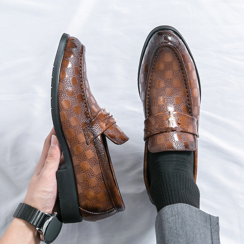 Casual chic women's loafers, check-embossed for a unique textured design. Comfortable slip-on.
