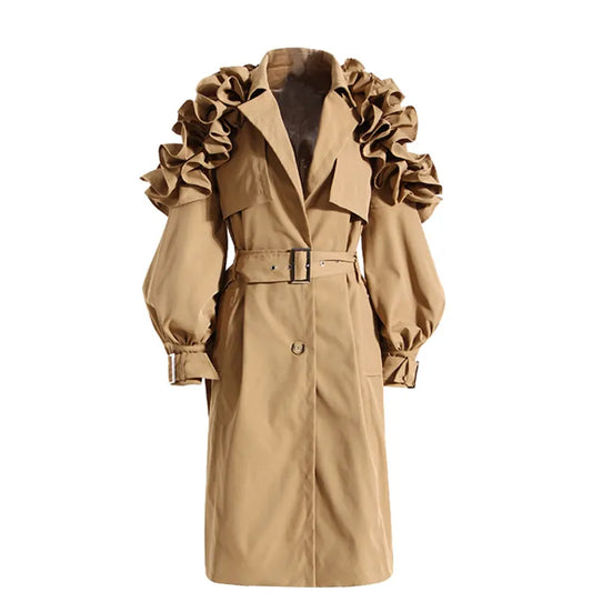 Women's elegant classic trench coat, perfect for timeless style & sophisticated outerwear.