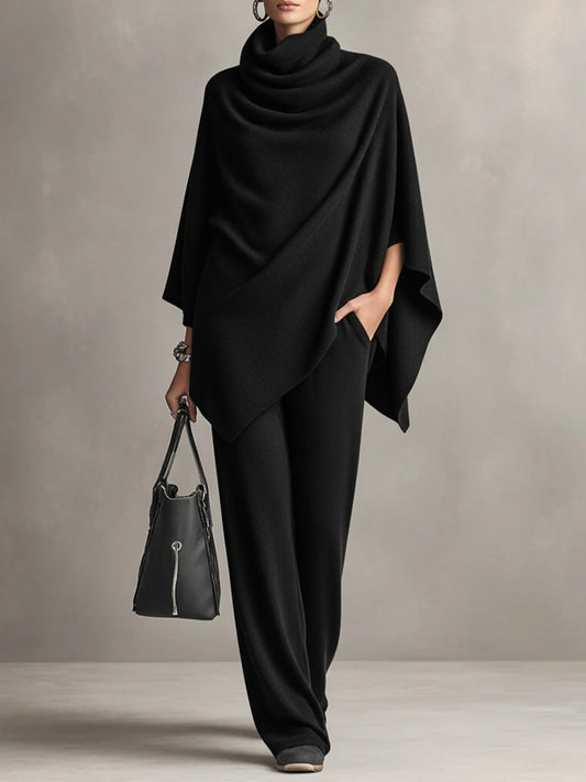 Women's elegant drape two-piece flowy set. Comfortable, versatile women's fashion coordinated set.