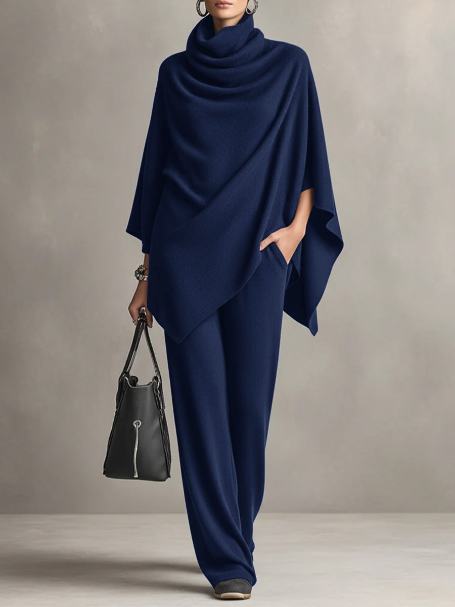 Comfortable women's two-piece set, featuring a flowy drape. Ideal for casual wear, elegant women's fashion.