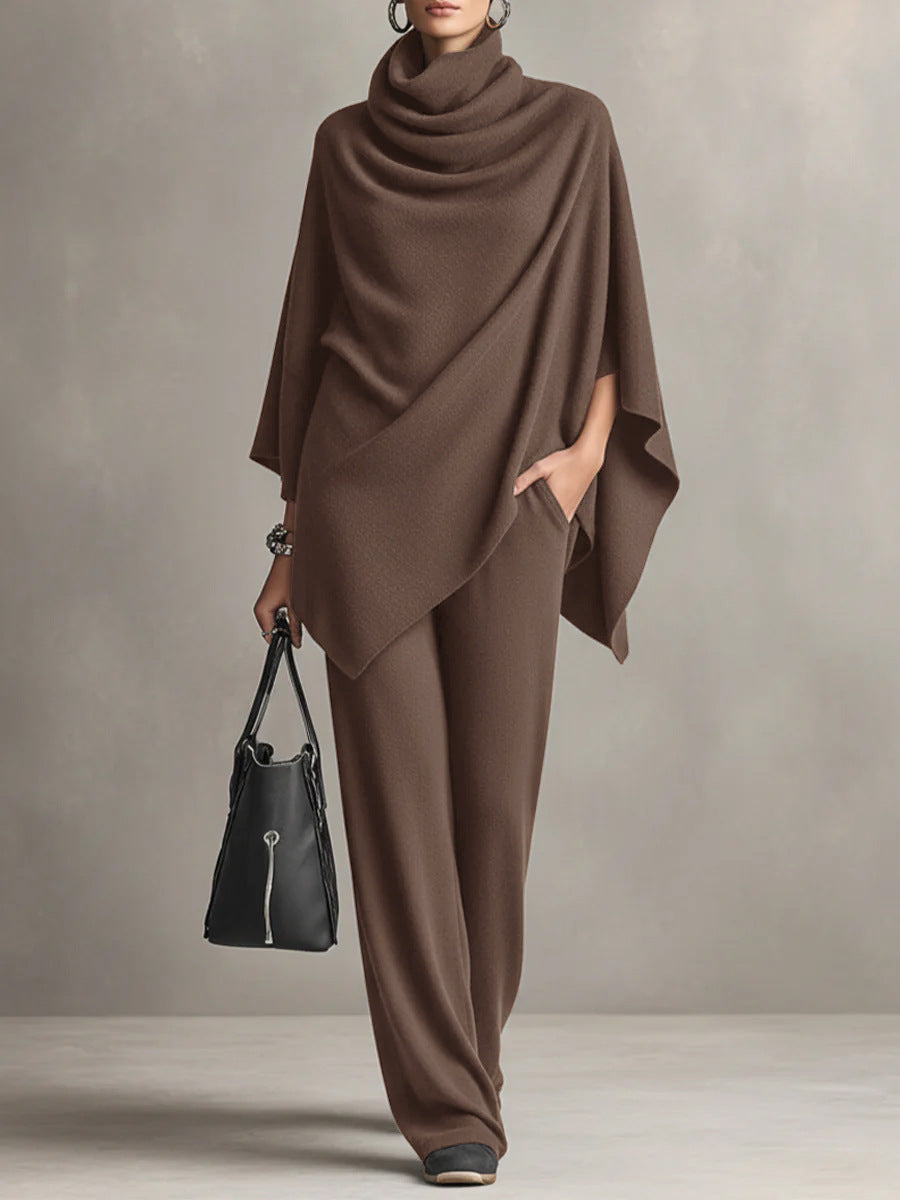 Versatile women's coordinated two-piece set. Elegant, flowy, and comfortable for various fashion occasions.