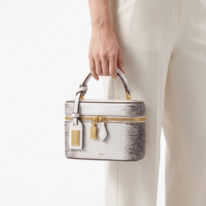 Stylish daily carry women's shoulder bag, crocodile print faux leather design.