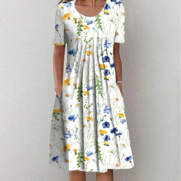 Versatile women's casual dress with tummy coverage, providing a flattering fit for daily comfort.