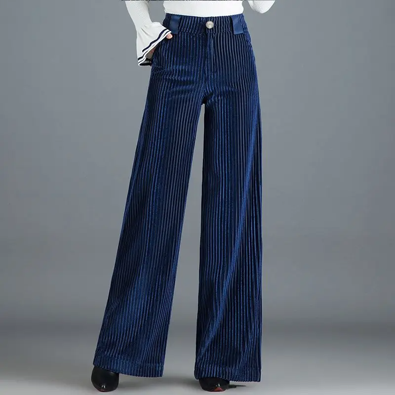 Women's elegant high-waist wide-leg trousers, perfect for versatile office or casual chic fashion.