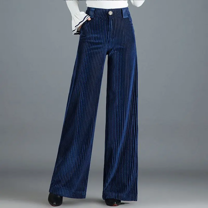 Women's elegant high-waist wide-leg trousers, perfect for versatile office or casual chic fashion.