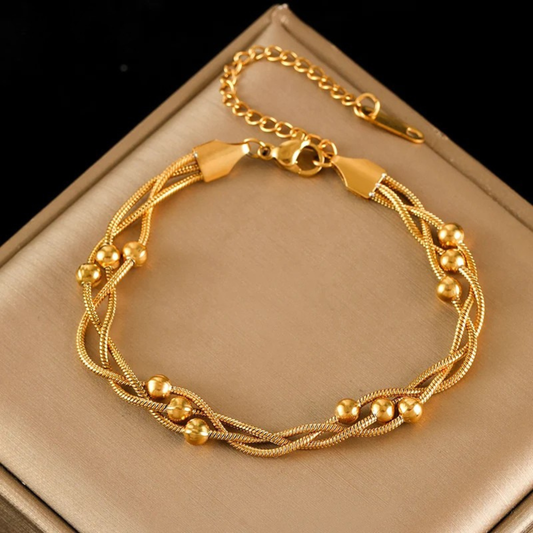 Women's Elegant Layered Chain Bracelet, perfect fashion accessory.