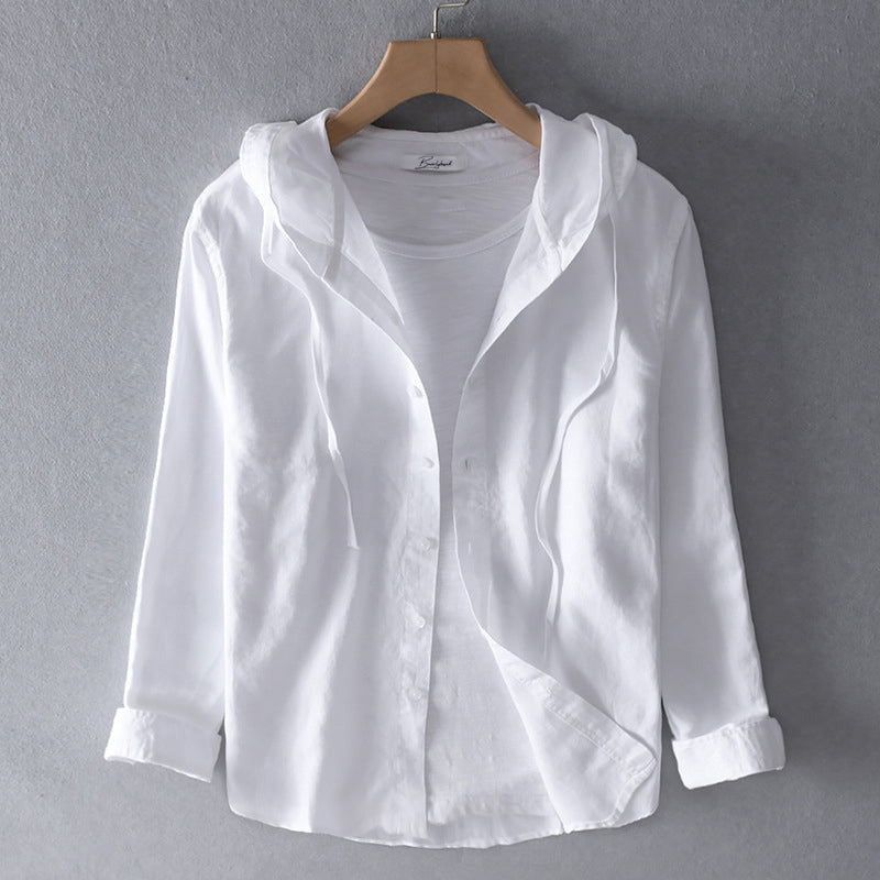 Elegant women's button-down blouse. Breathable long-sleeve top for casual wear, versatile everyday style.