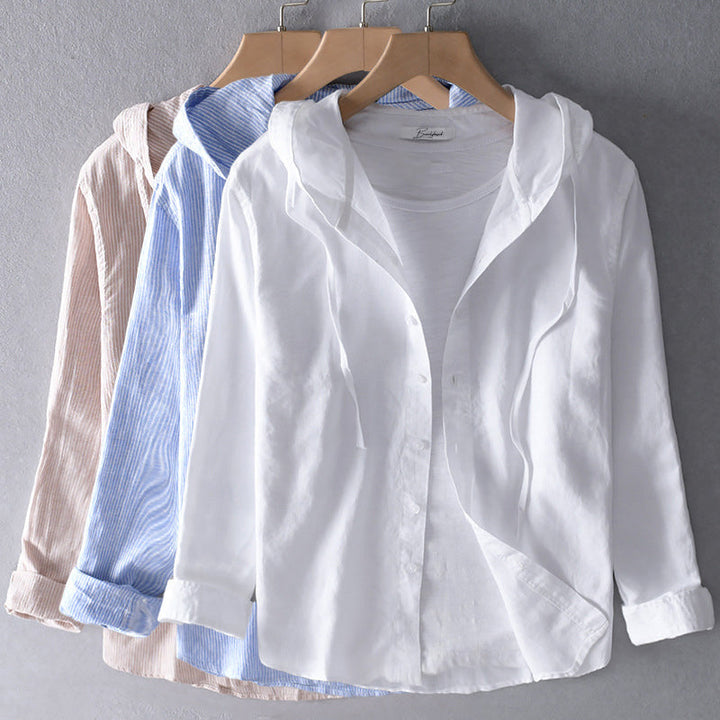 Comfortable and breathable women's blouse. Elegant long-sleeve casual shirt, perfect for versatile spring style.