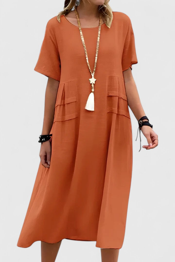 Black elegant midi dress for women, featuring a flattering silhouette ideal for party or formal events. Versatile fashion.