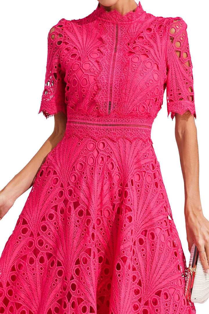 Flowing elegant women's midi dress, a perfect choice for summer weddings and stylish party guest outfits.