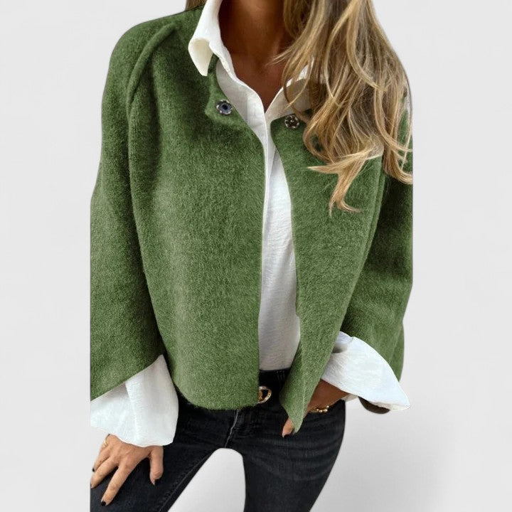 Comfortable & stylish women's elegant open-front jacket, modern fit for daily versatility.