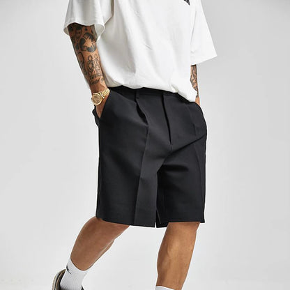 Versatile women's pleated shorts, tailored for casual elegant summer fashion. High-waisted and comfortable.