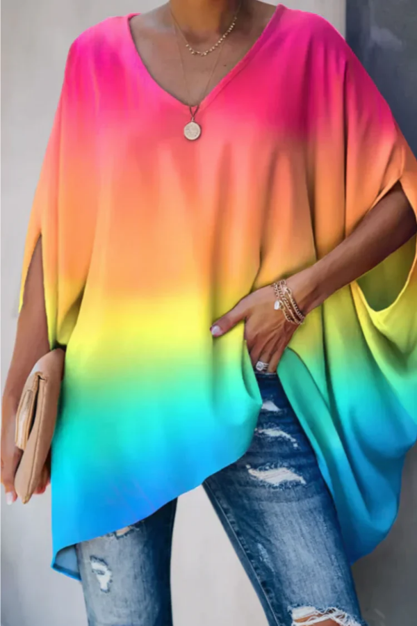Women's elegant pleated V-neck spring blouse, perfect for casual or workwear.