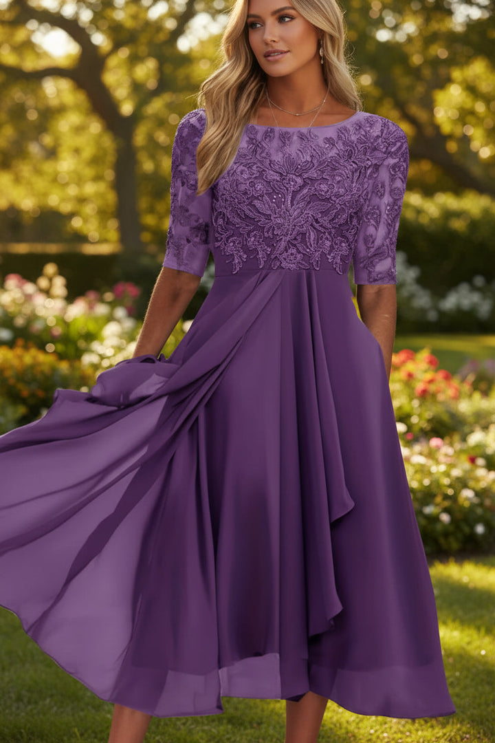 Stylish blue high-waist flared midi dress for women. An effortless & elegant choice for versatile everyday fashion.