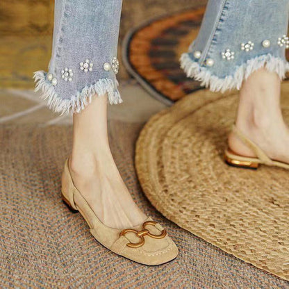 Elegant women's footwear: comfortable slingback flats designed for versatility.