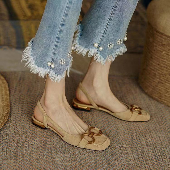 Women's comfortable dress shoes: elegant slingback flats for sophisticated all-day wear.