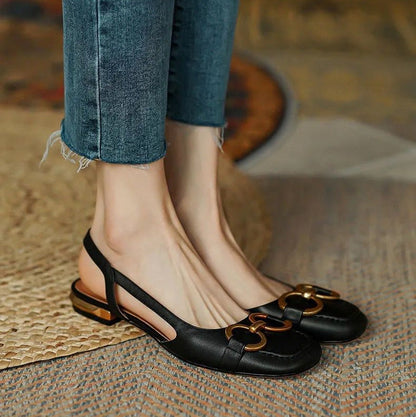 Elegant women's comfortable slingback flats, ideal for professional or leisure activities.