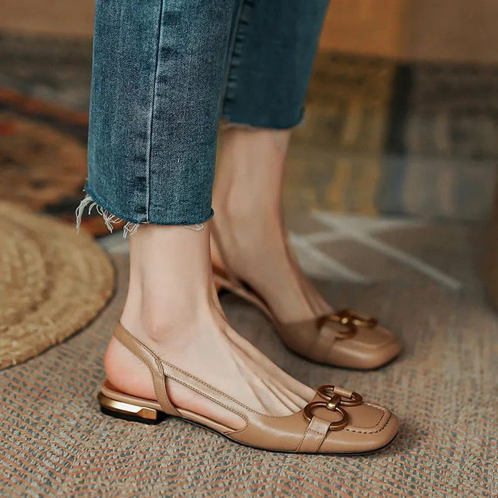 Chic women's slingback flats, combining low heel style with ultimate comfort.