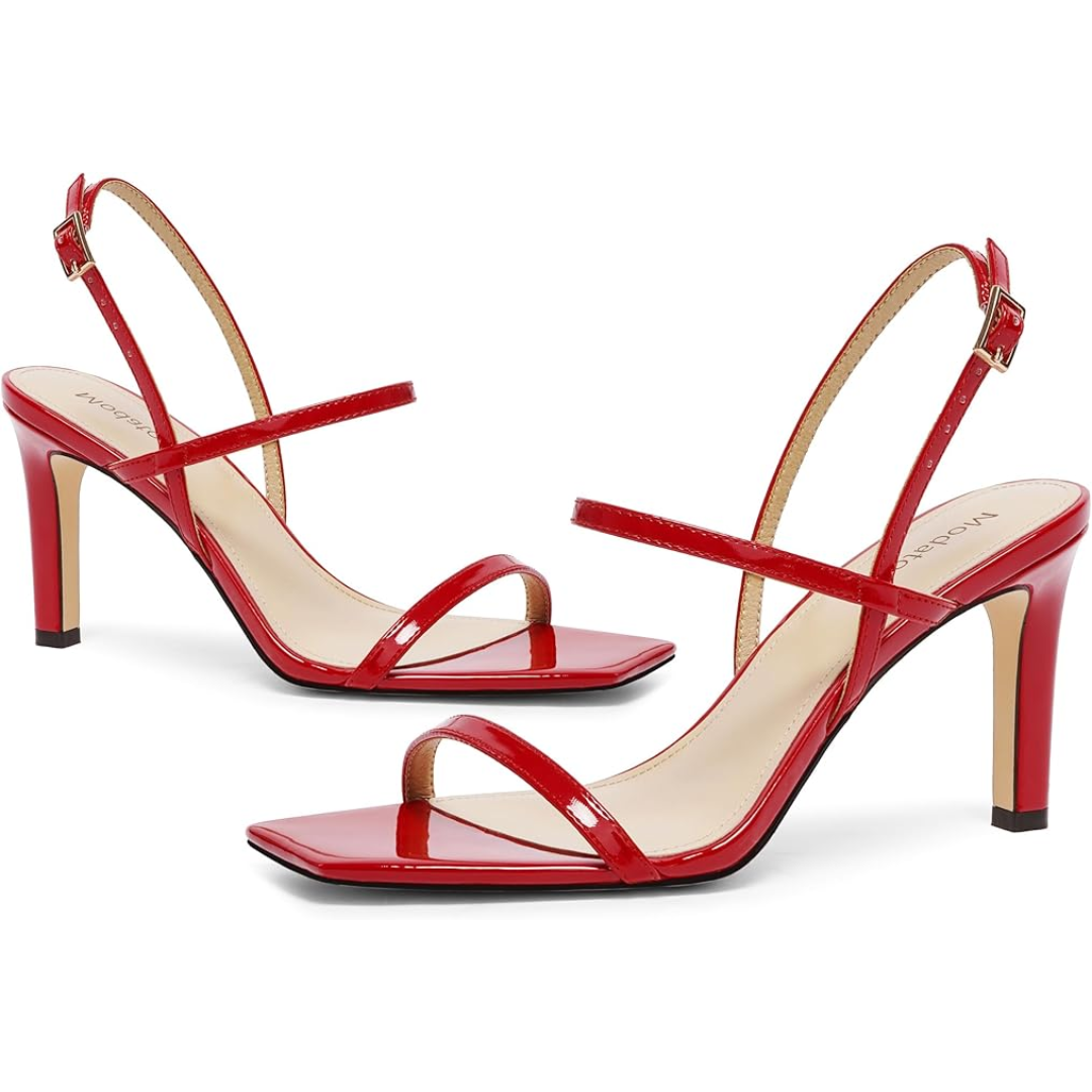 Women's elegant strappy high heel sandals for evenings & parties. Perfect formal dress shoes.