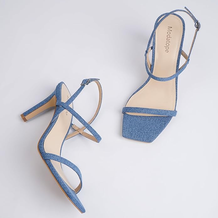 Stylish Olivia strappy high heels. Slender straps & chic heel, ideal women's formal evening wear.
