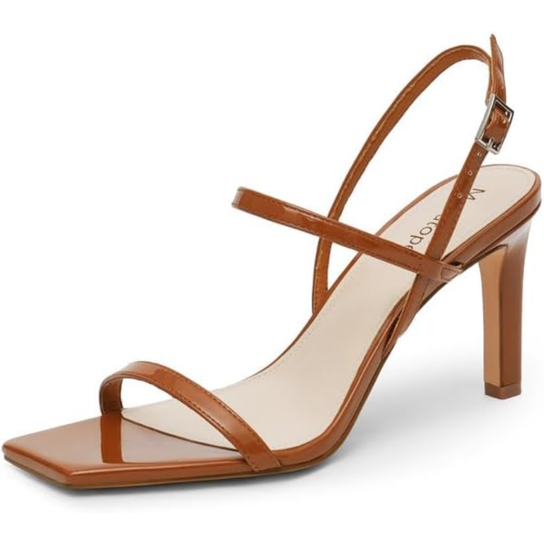 Glamorous women's high heel sandals. Delicate ankle straps, elegant evening dress shoe for formal events.