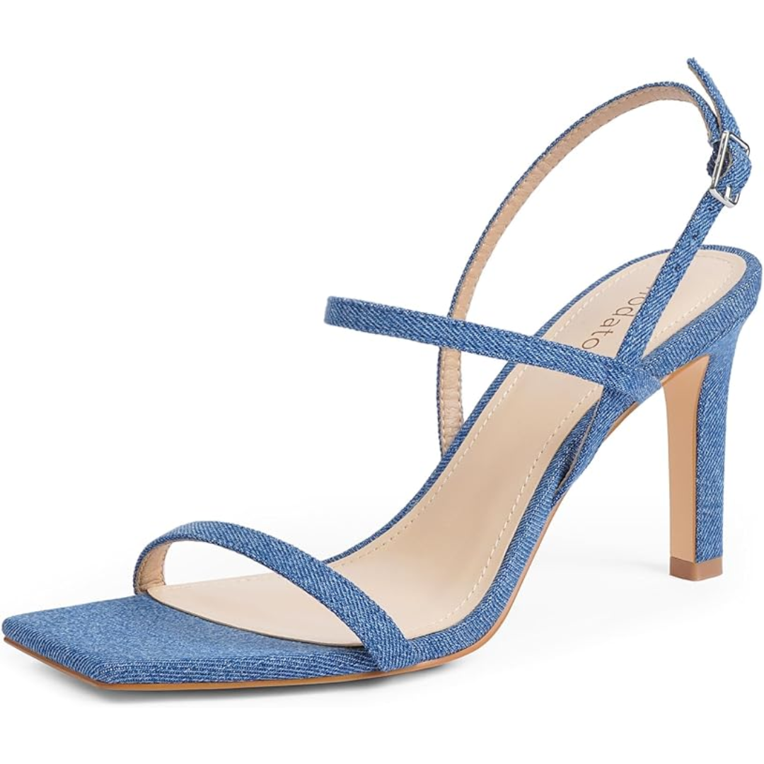 Olivia strappy high heel sandals. Elegant open-toe design for women's formal evenings & stylish events.