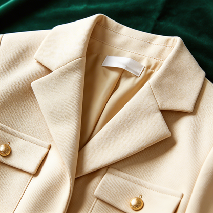 Smart women's stylish blazer coat, an essential piece of elegant outerwear for a refined professional wardrobe.