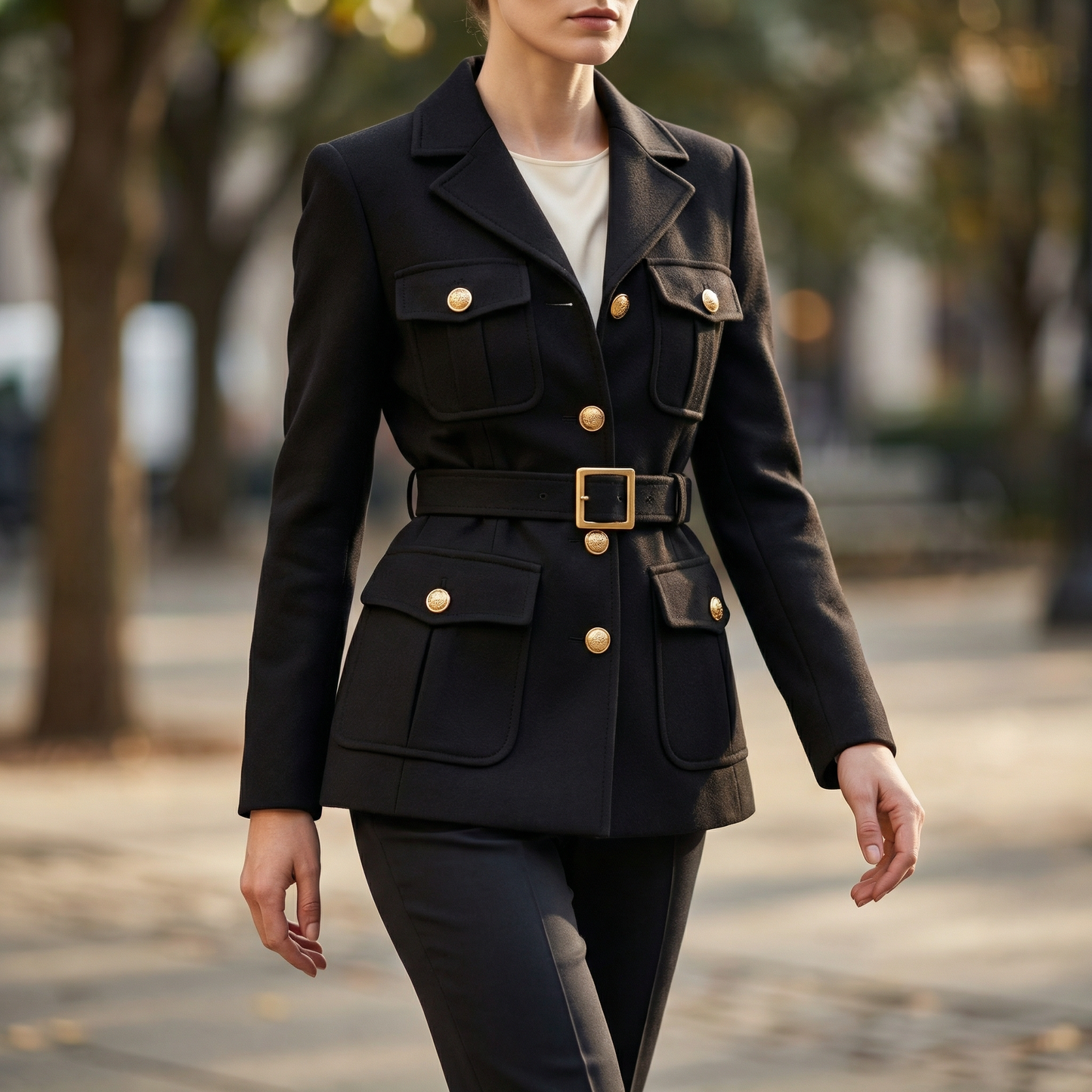 Chic women's formal blazer jacket, ideal for business meetings and sophisticated work attire.