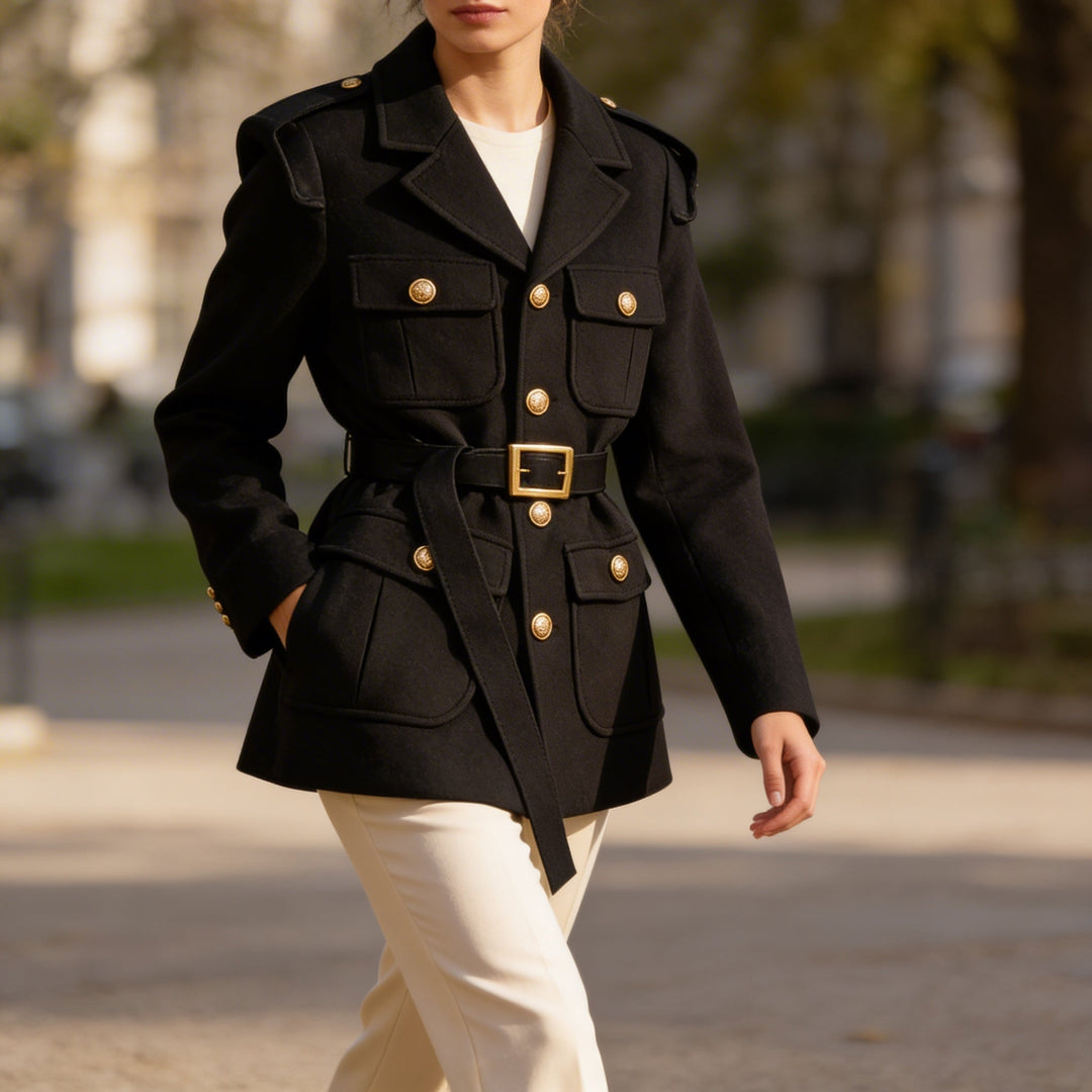 Stylish women's outerwear blazer coat, offering a professional and elegant look for any occasion.
