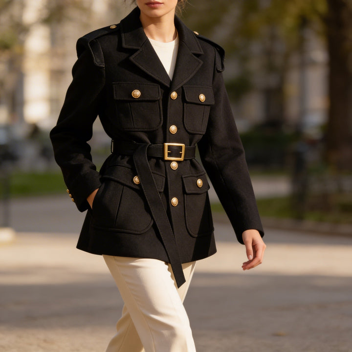 Stylish women's outerwear blazer coat, offering a professional and elegant look for any occasion.
