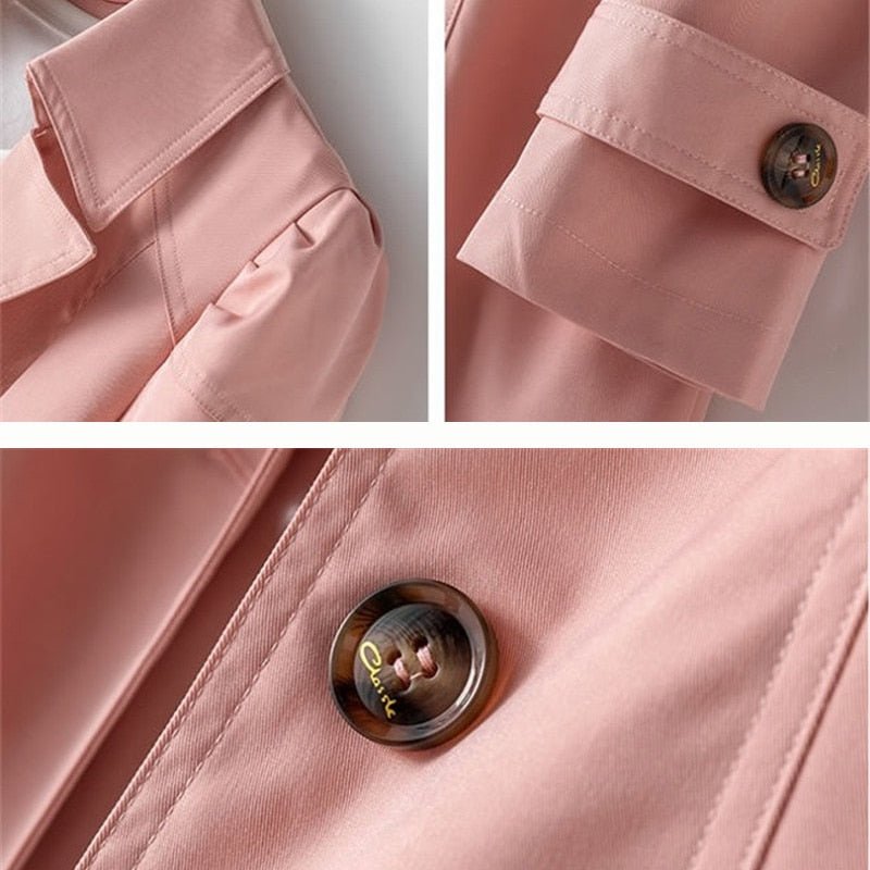 Effortless style with this women's elegant trenchcoat, a tailored outerwear piece for chic and fashionable looks.