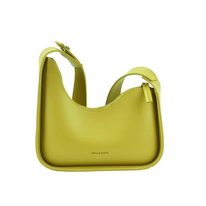 Elegant women's shoulder bag with unique wave design, durable PU leather, and secure zipper.