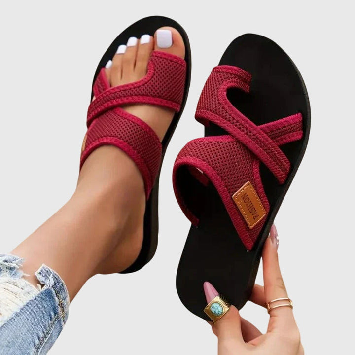 Open-toe ladies' slip-on platform sandals, Elody #1114, offering comfy casual style.
