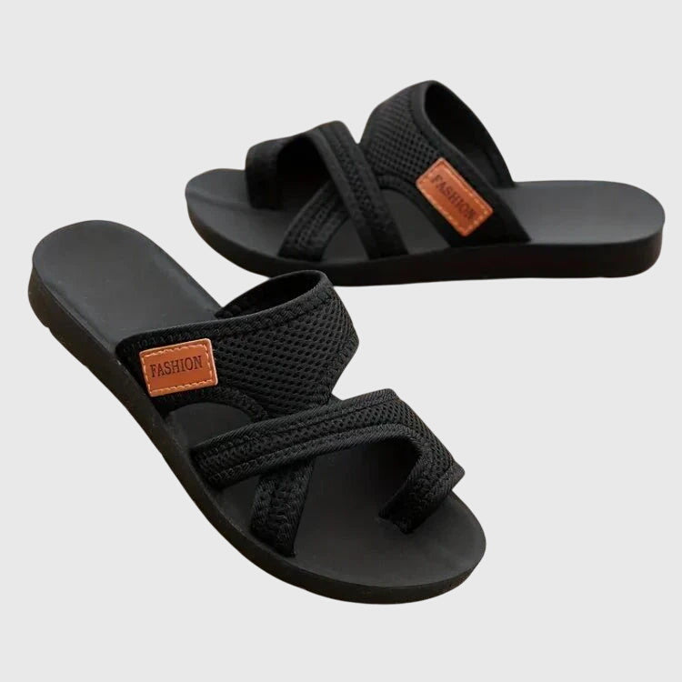 Stylish women's platform slip-on sandals, ideal chic footwear for warm weather and comfort.