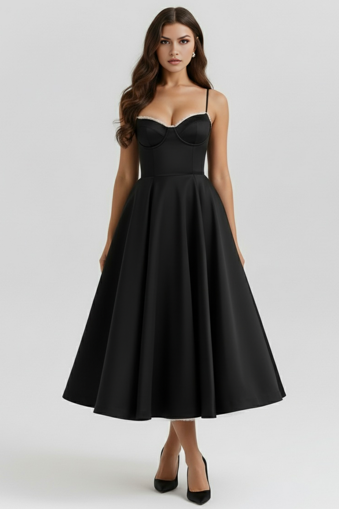 Enchanting Grace women's midi dress. Flattering fit, elegant style for celebrations & special occasions.