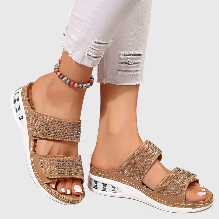 Ensley women's slip-resistant sandals, offering secure footing and excellent arch support for summer.