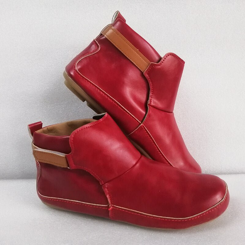 ErgoFit comfortable women's slip-on ankle boots, stylish ergonomic footwear for daily wear.