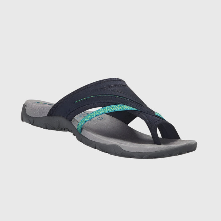 Durable women's walking sandals with ergonomic arch support & non-slip sole for summer adventures.