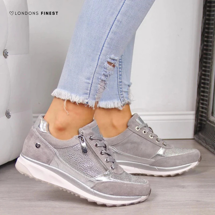 Women's ergonomic arch support sneakers with cushioned insole for lightweight comfort and daily wear.