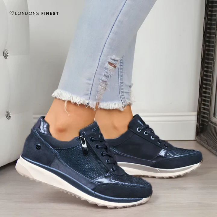 Lightweight women's comfort shoes with robust arch support & cushioned insoles for all-day wear.