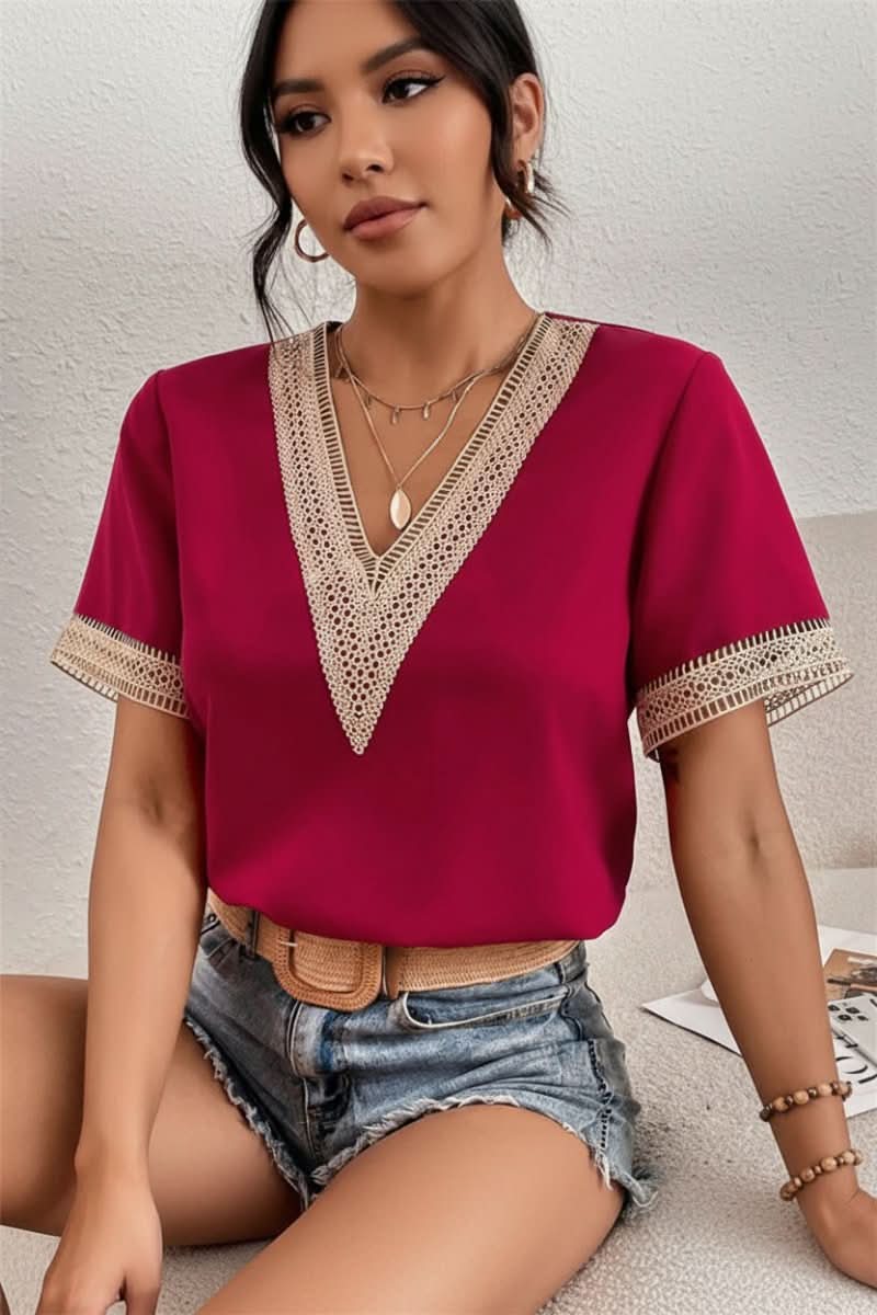 Soft solid color women's tee, a comfortable everyday wear staple.
