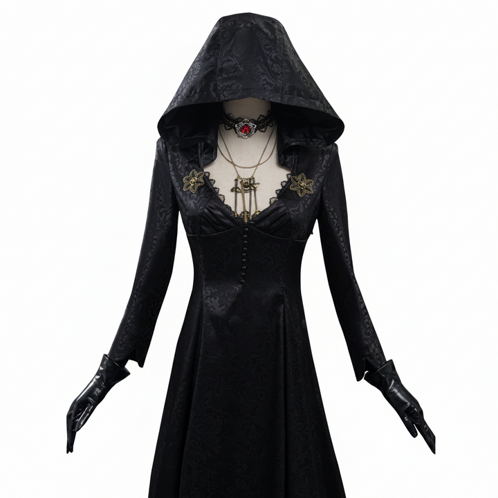 Stunning Women's Evil Village Vampire Lady Halloween costume, ideal for themed parties & immersive roleplay.