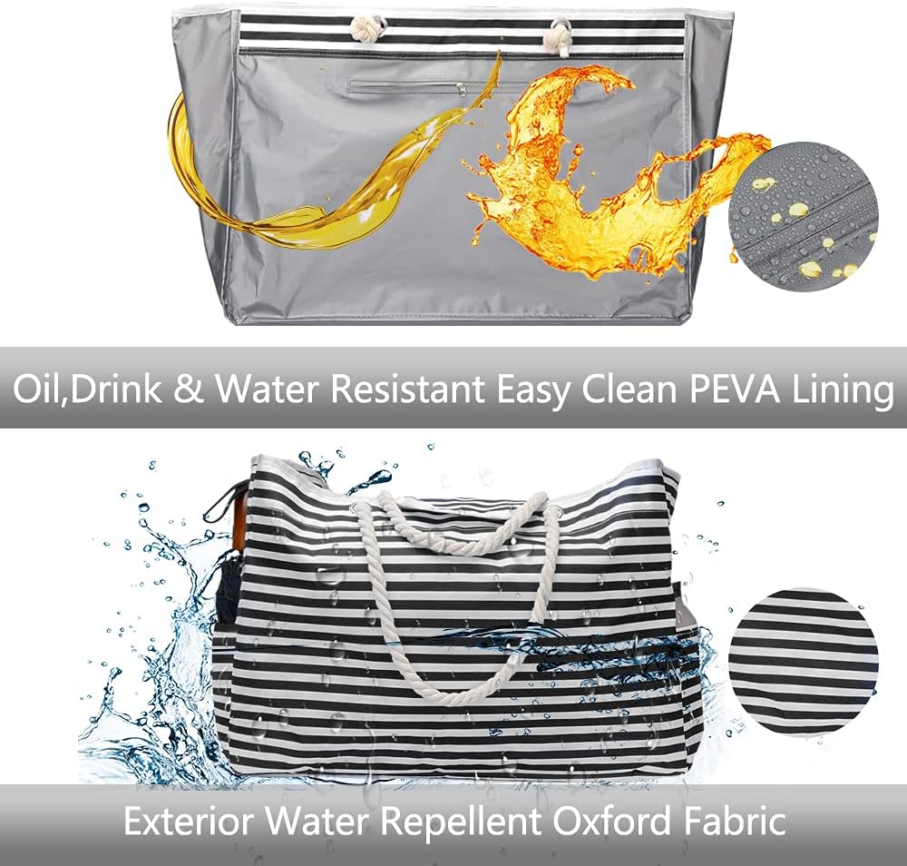 CoastCarry women's extra large waterproof beach tote. Includes a valuable bonus travel case. Vacation ready.