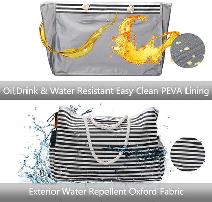 CoastCarry women's extra large waterproof beach tote. Includes a valuable bonus travel case. Vacation ready.