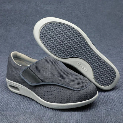 Women's extra wide walking shoes for swollen feet, featuring adjustable straps and comfort design.