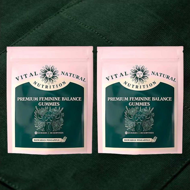 Pineapple flavored plant-based gummies for women's pH balance & vaginal health support.