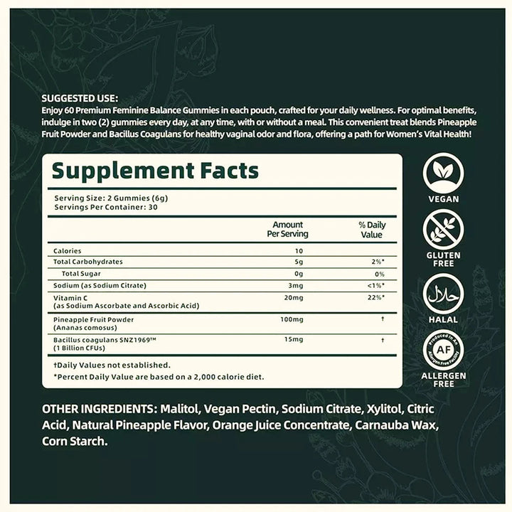 FemVera pH balance gummies. Plant-based for feminine freshness, vaginal health & immune support.