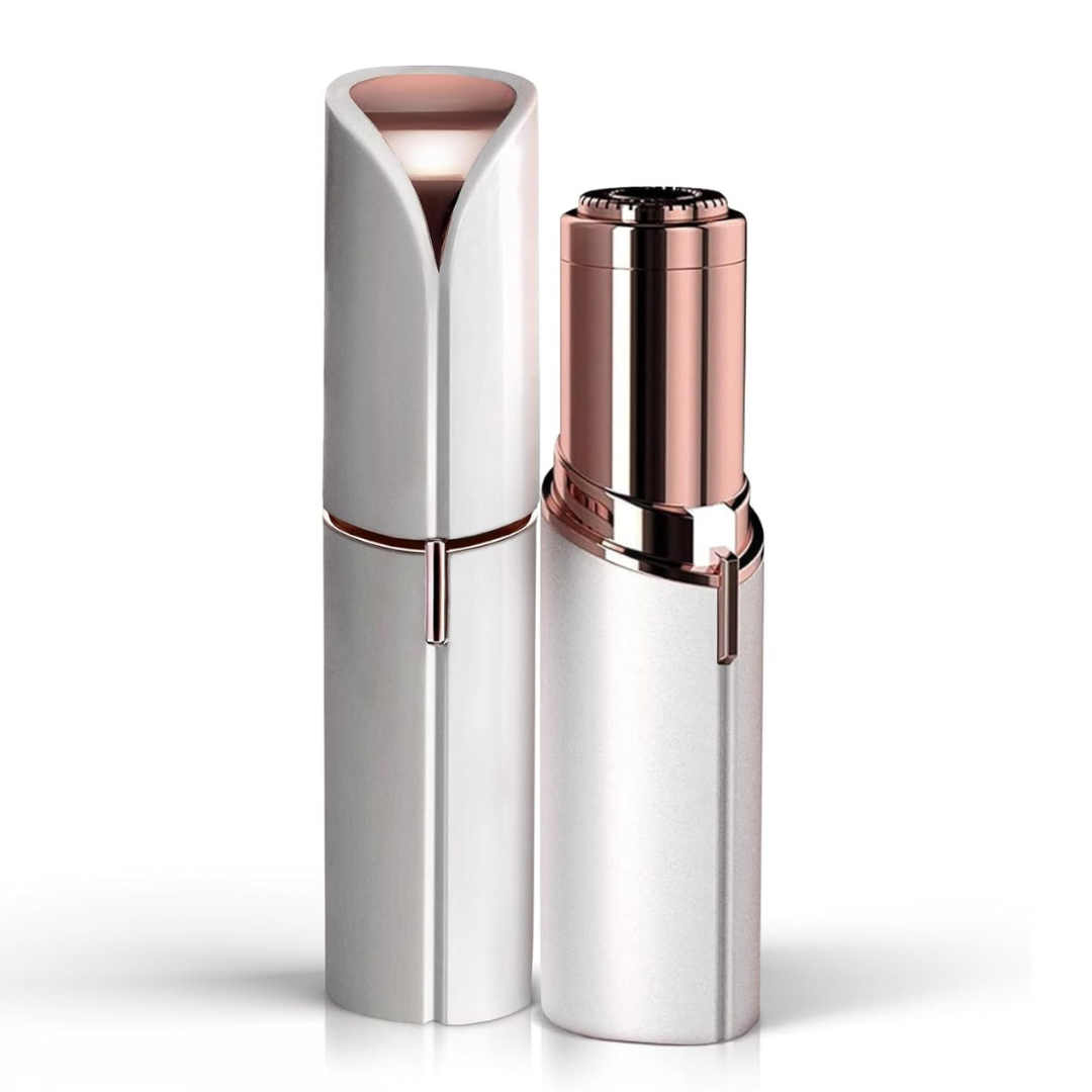 Gentle electric facial hair remover for sensitive skin, leaving it smooth & flawless.