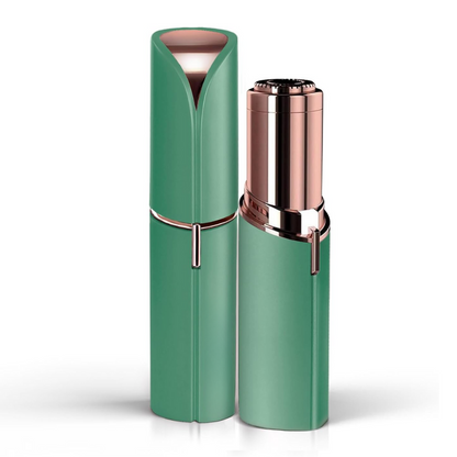 Electric facial hair remover & dermaplaning tool for women, revealing smooth, radiant skin.