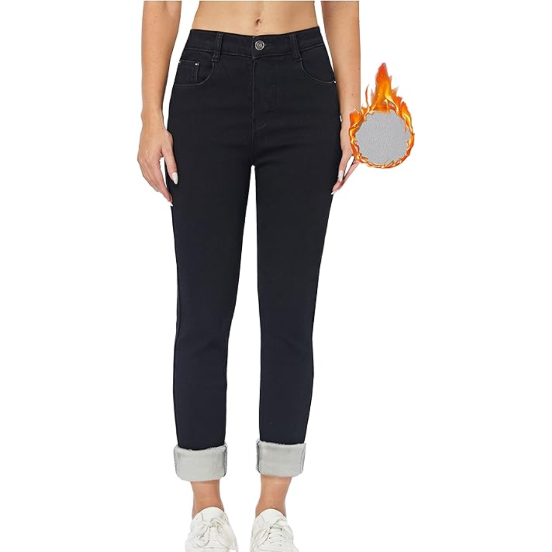 Chic women's thermal skinny jeans, fleece-lined to keep you warm and fashionable all winter long.